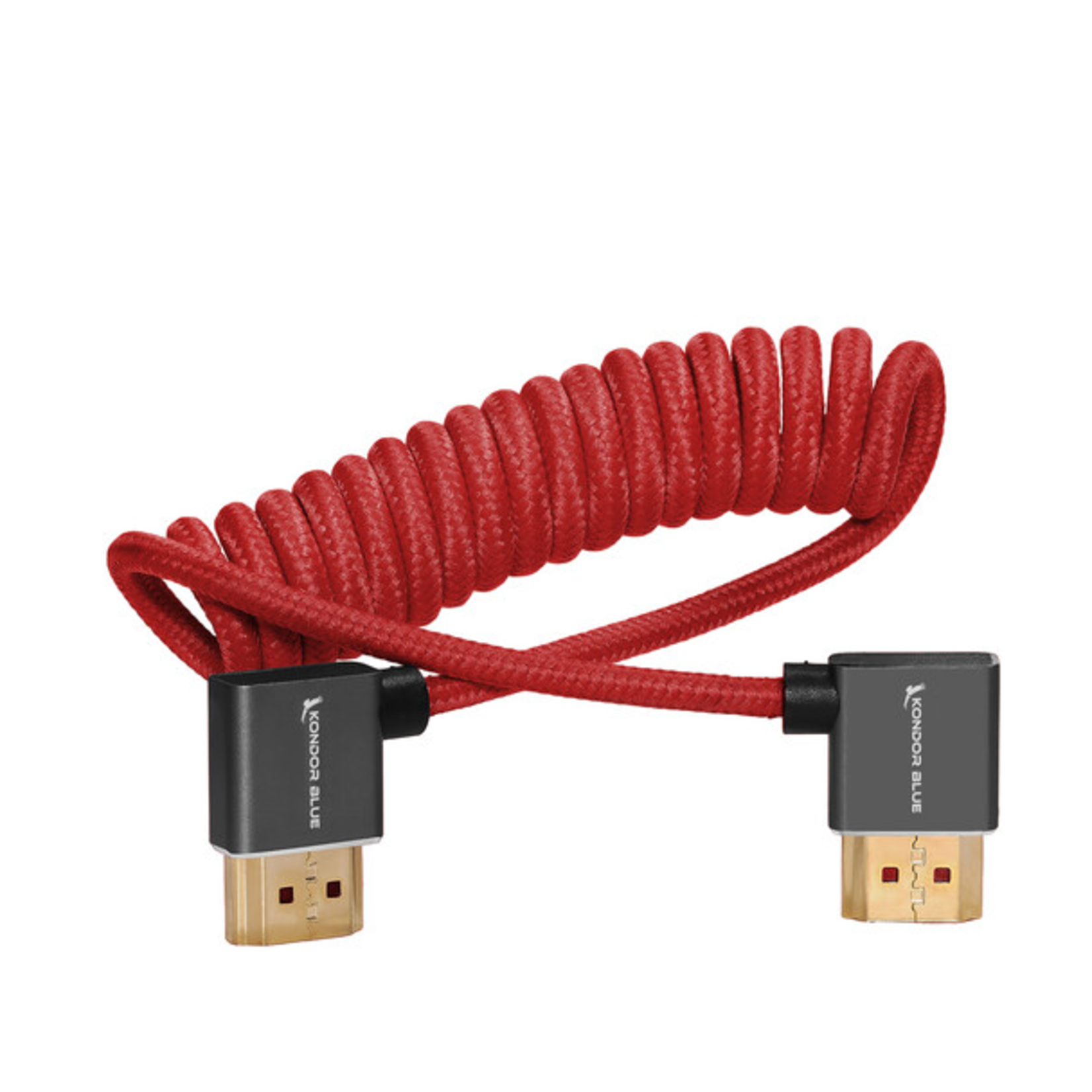 Kondor Blue Kondor Blue Coiled Right-Angle High-Speed HDMI Cable 12-24"