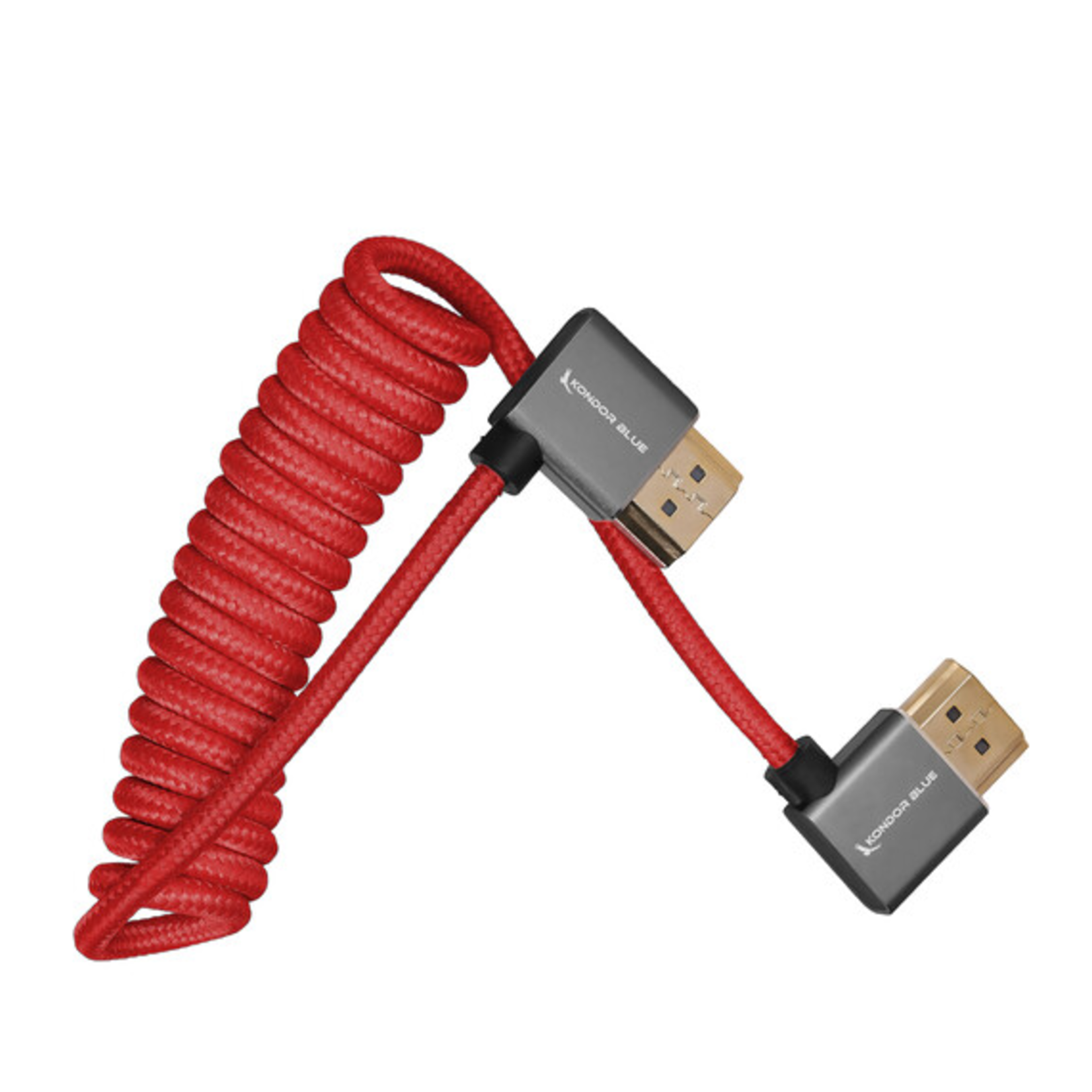 Kondor Blue Kondor Blue Coiled Right-Angle High-Speed HDMI Cable 12-24"