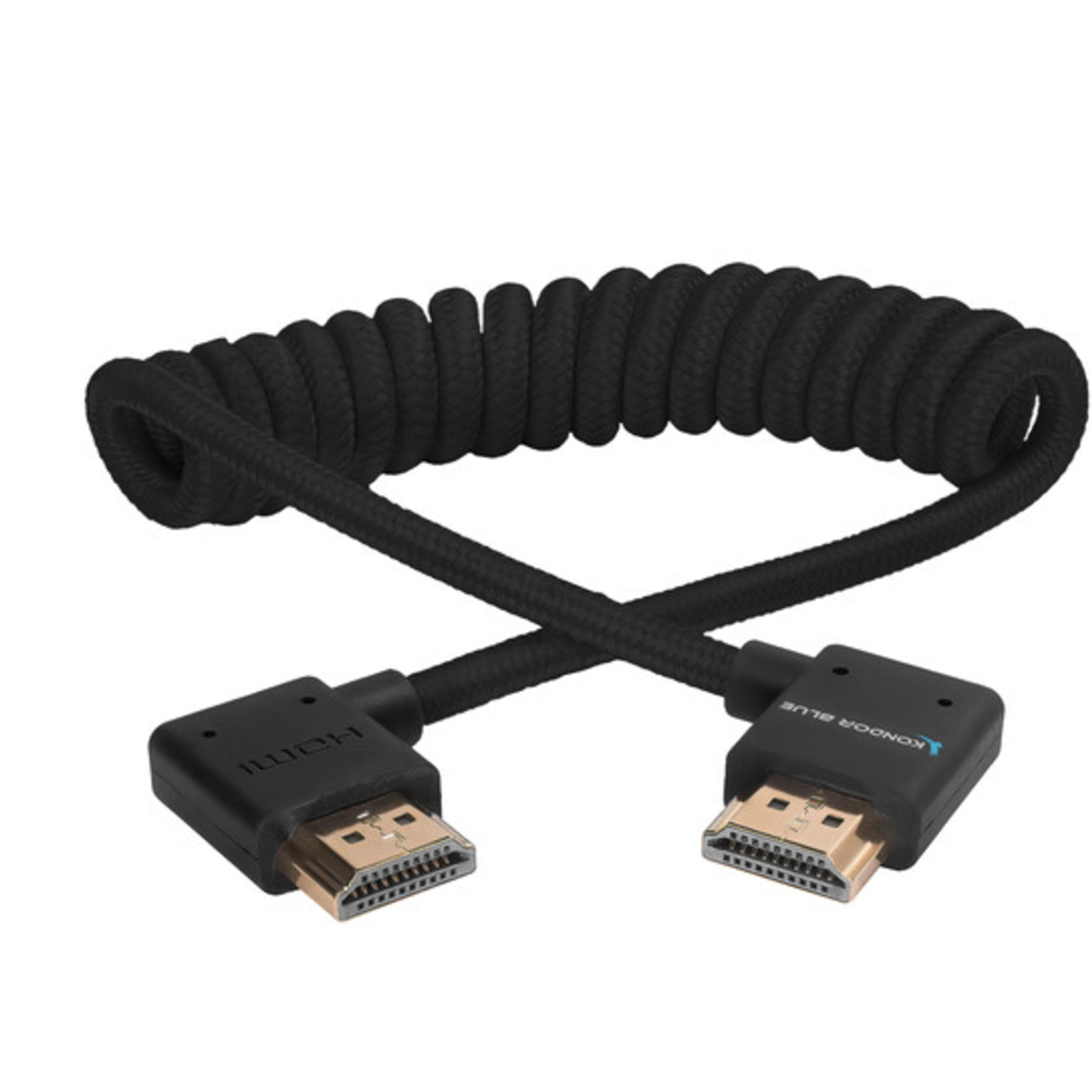 Kondor Blue Kondor Blue Coiled Right-Angle High-Speed HDMI Cable 12-24"