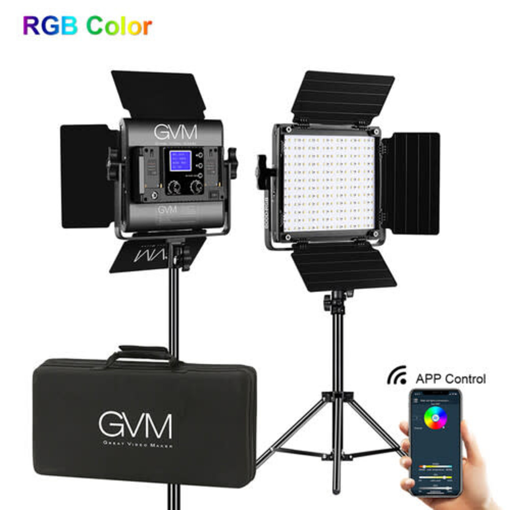 GVM GVM 800D-RGB LED Light Panel (2-Light Kit)