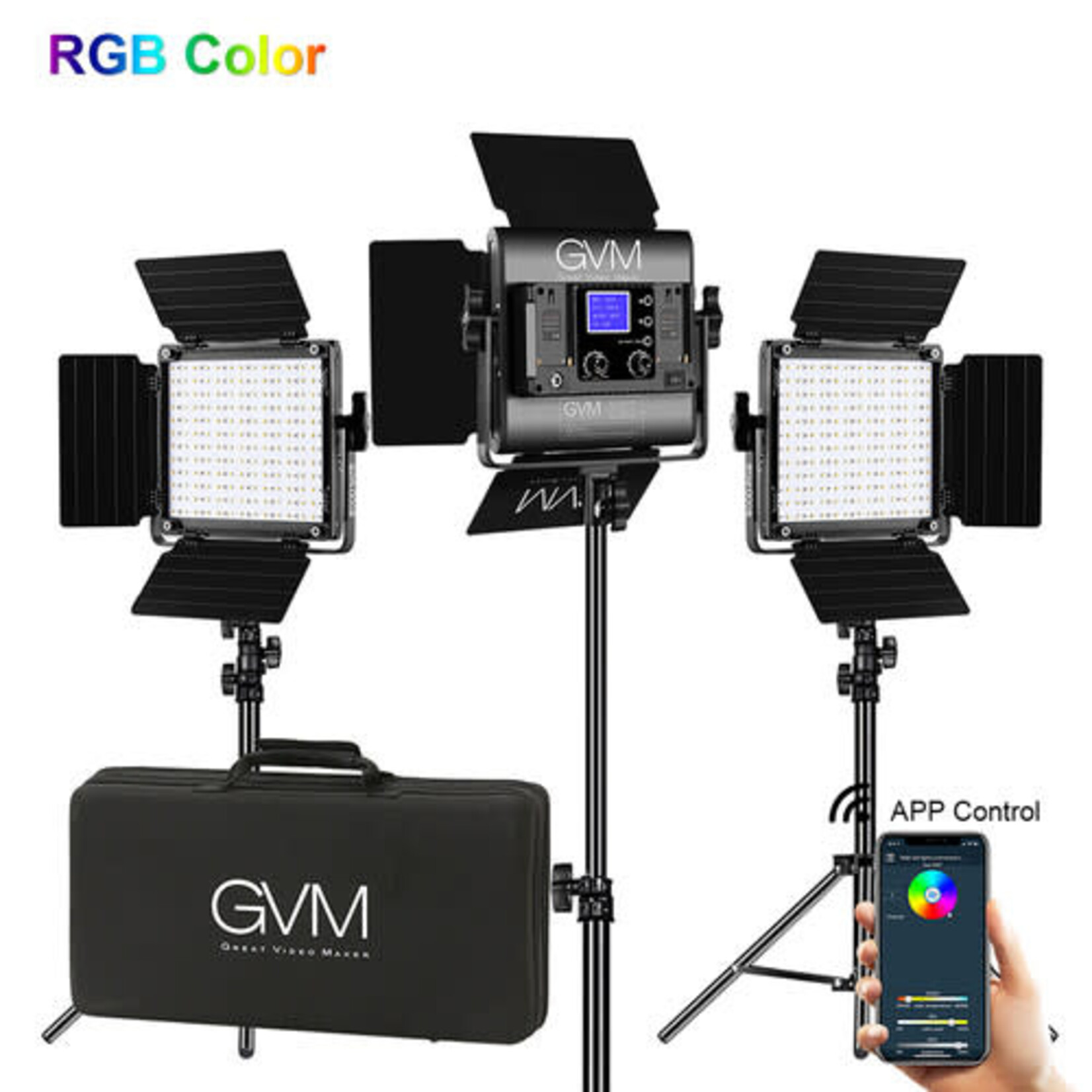 GVM GVM 800D-RGB LED Light Panel (3-Light Kit)