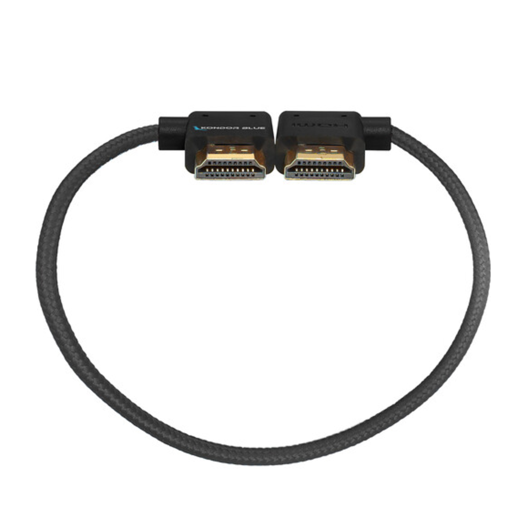 Kondor Blue Kondor Blue Right-Angle to Left-Angle High-Speed HDMI Cable (Raven Black, 12")