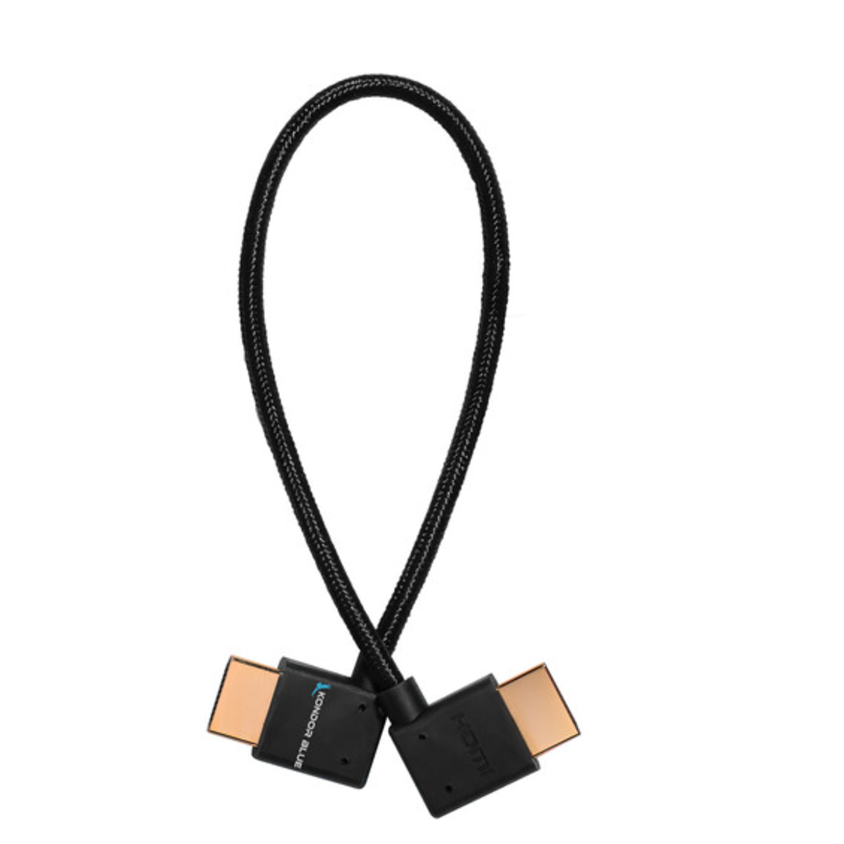 Kondor Blue Kondor Blue Right-Angle to Left-Angle High-Speed HDMI Cable (Raven Black, 12")