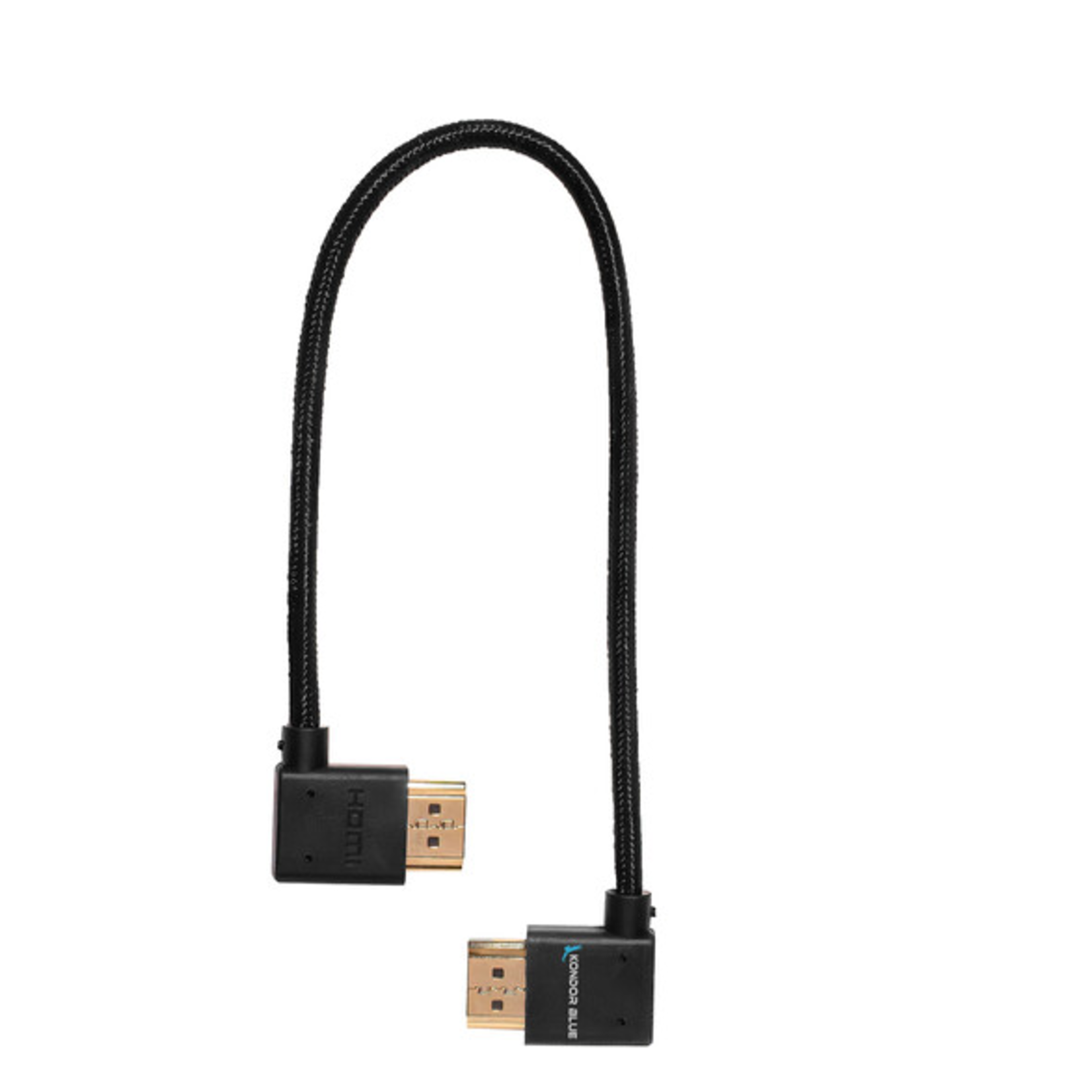 Kondor Blue Kondor Blue Right-Angle to Left-Angle High-Speed HDMI Cable (Raven Black, 12")
