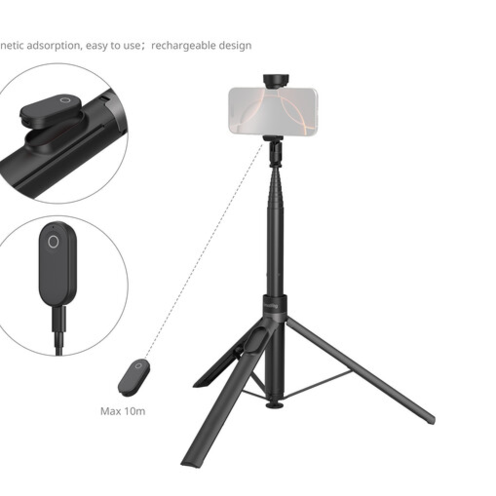 SmallRig SmallRig ST30 One-Touch Deploy Selfie Stick Tripod (Black)