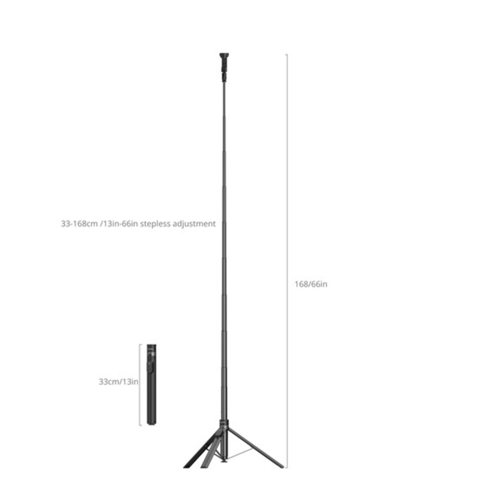 SmallRig SmallRig ST30 One-Touch Deploy Selfie Stick Tripod (Black)