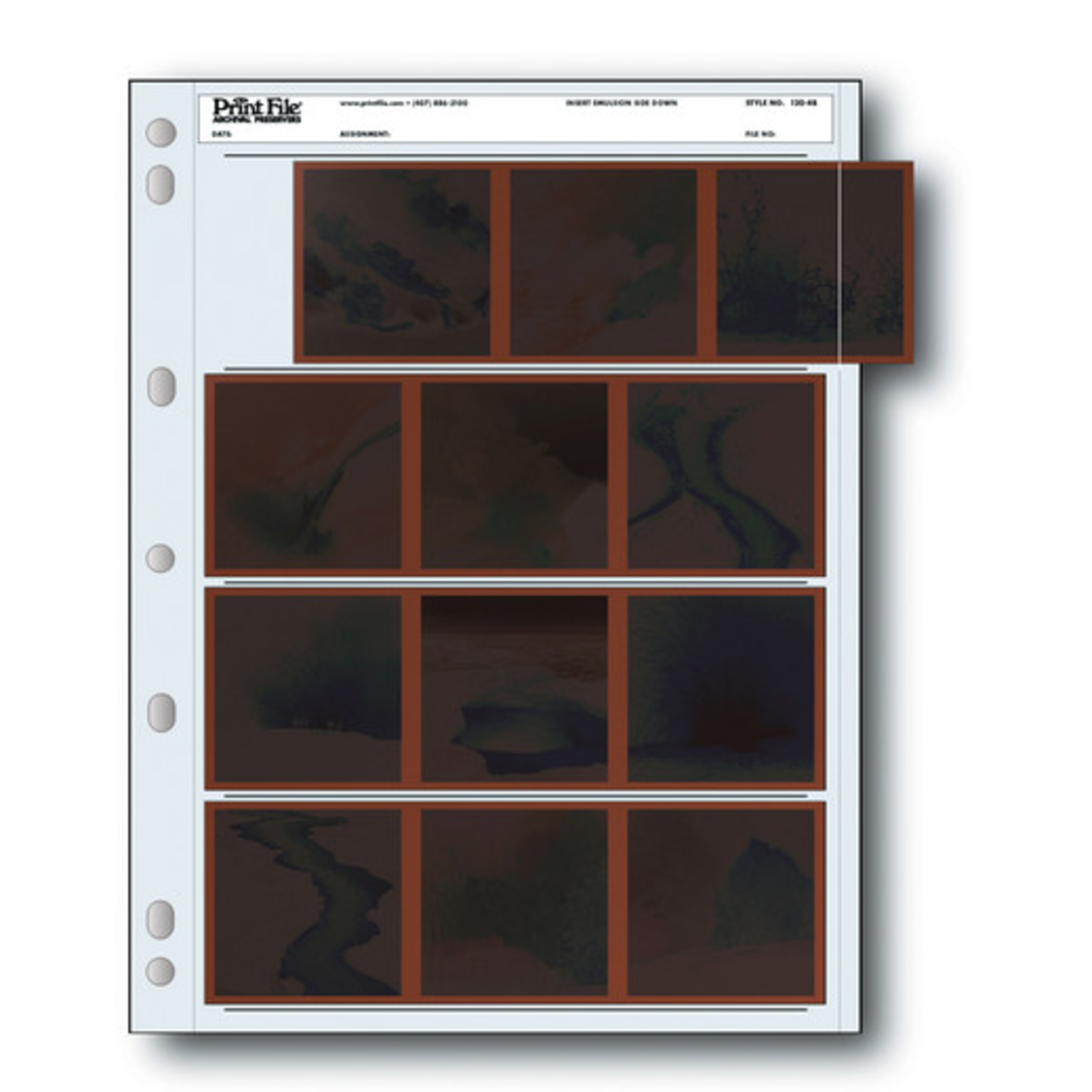 PrintFile Print File Archival Storage Page for120 Negatives, 6x6cm - 25 Pack