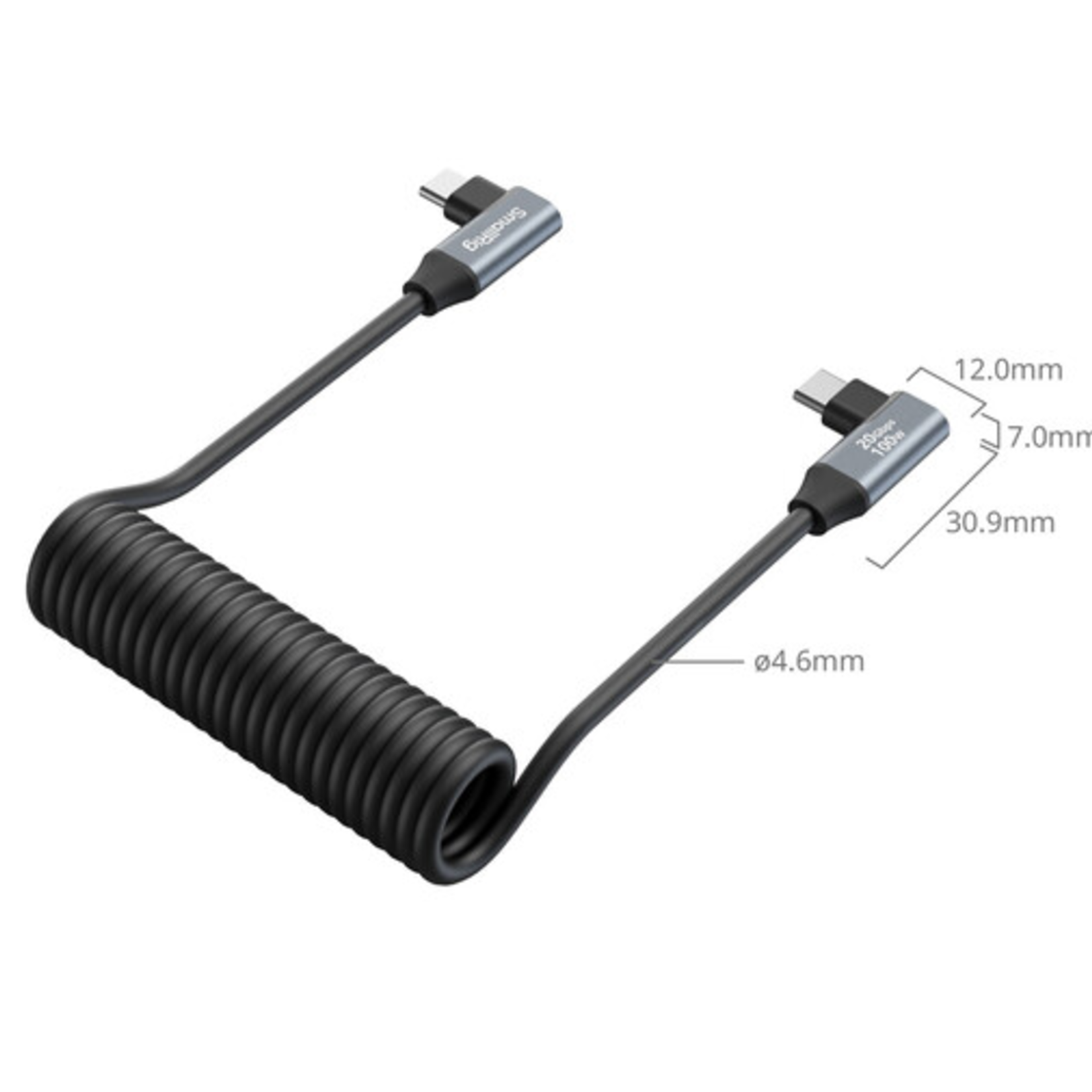 SmallRig SmallRig Coiled USB-C Angled to USB-C Angled Cable (13.8")