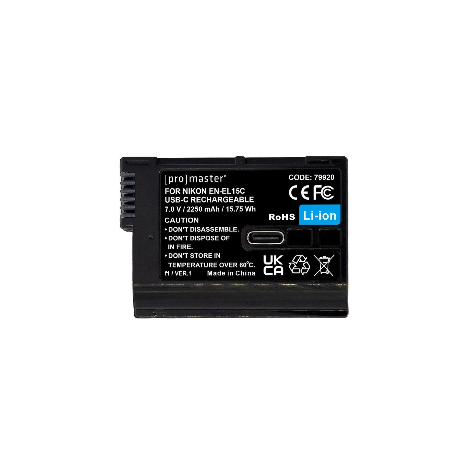 ProMaster ProMaster Li-ion Battery for Nikon EN-EL15c with USB-C Charging