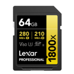 Lexar Lexar Professional 1800x UHS-II SDXC (GOLD Series) Choose Capacity