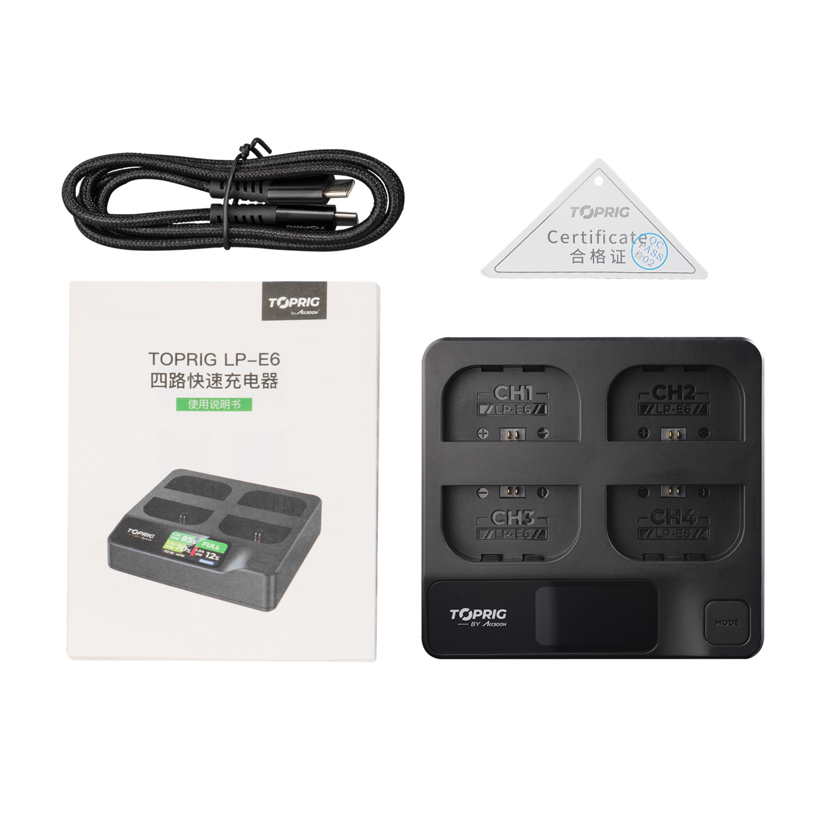 Accsoon Accsoon TopRig 100W 4-Bay LP-E6 Fast Charger