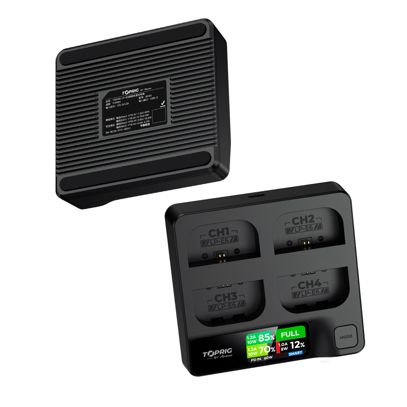 Accsoon Accsoon TopRig 100W 4-Bay LP-E6 Fast Charger