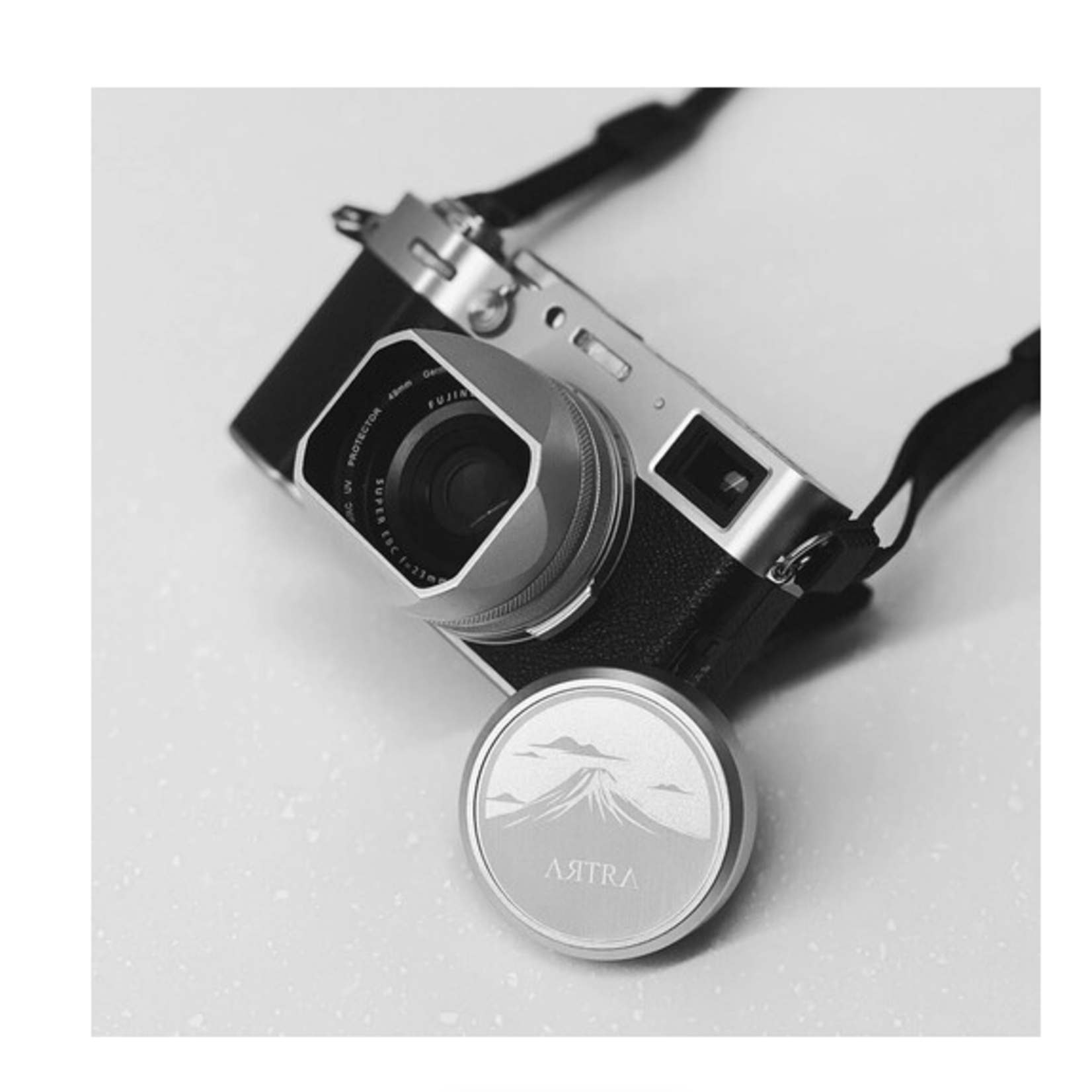 Phottix Artra Lab Lens Hood and Adapter Ring Set with Cap for FUJIFILM X100V and X100VI (Silver)
