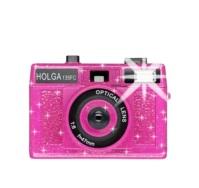 Holga 135FC 35mm Film Camera - Pink Sparkle - Stewarts Photo