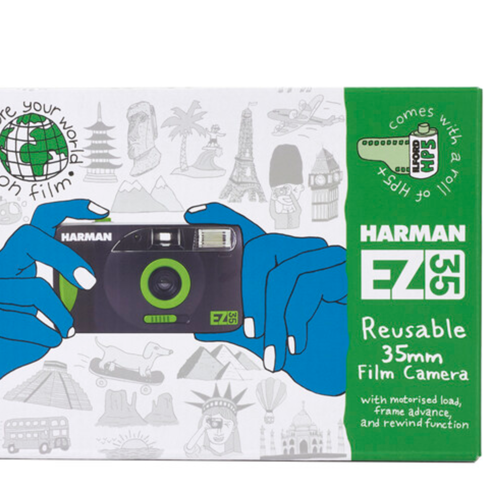 Harman HARMAN technology EZ-35 Reusable 35mm Film Camera with One Roll of HP5 Film