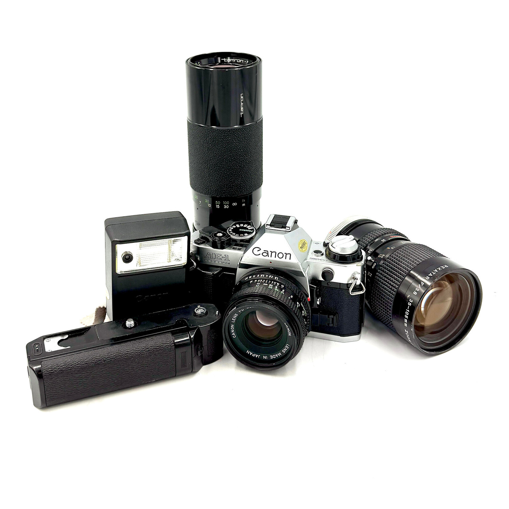 Canon #1434 USED Canon AE 1 Program w/ 50mm, 35-105mm, 300mm