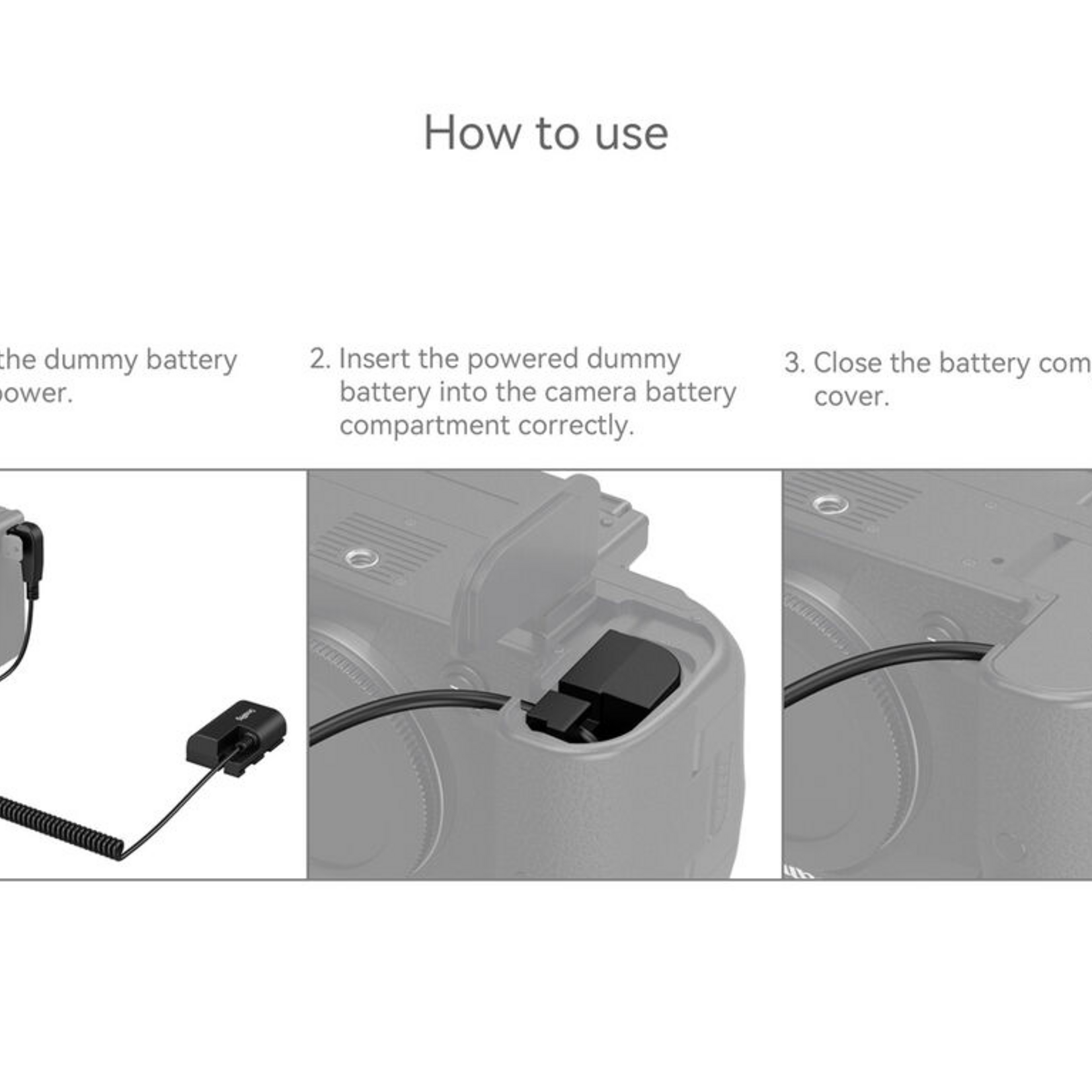 SmallRig SmallRig DT-E6P Coiled LP-E6P Battery Dummy Cable (22.8")