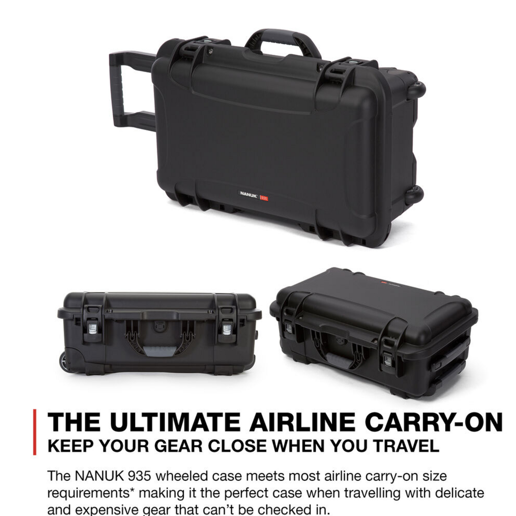 Nanuk Nanuk 935 Wheeled Waterproof Hard Case Pro Photo/Video Kit with Padded Dividers & Lid Organizer (Black, 28.5L)