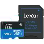 Lexar Lexar microSDXC 633x UHS-I 128GB with SD Adapter