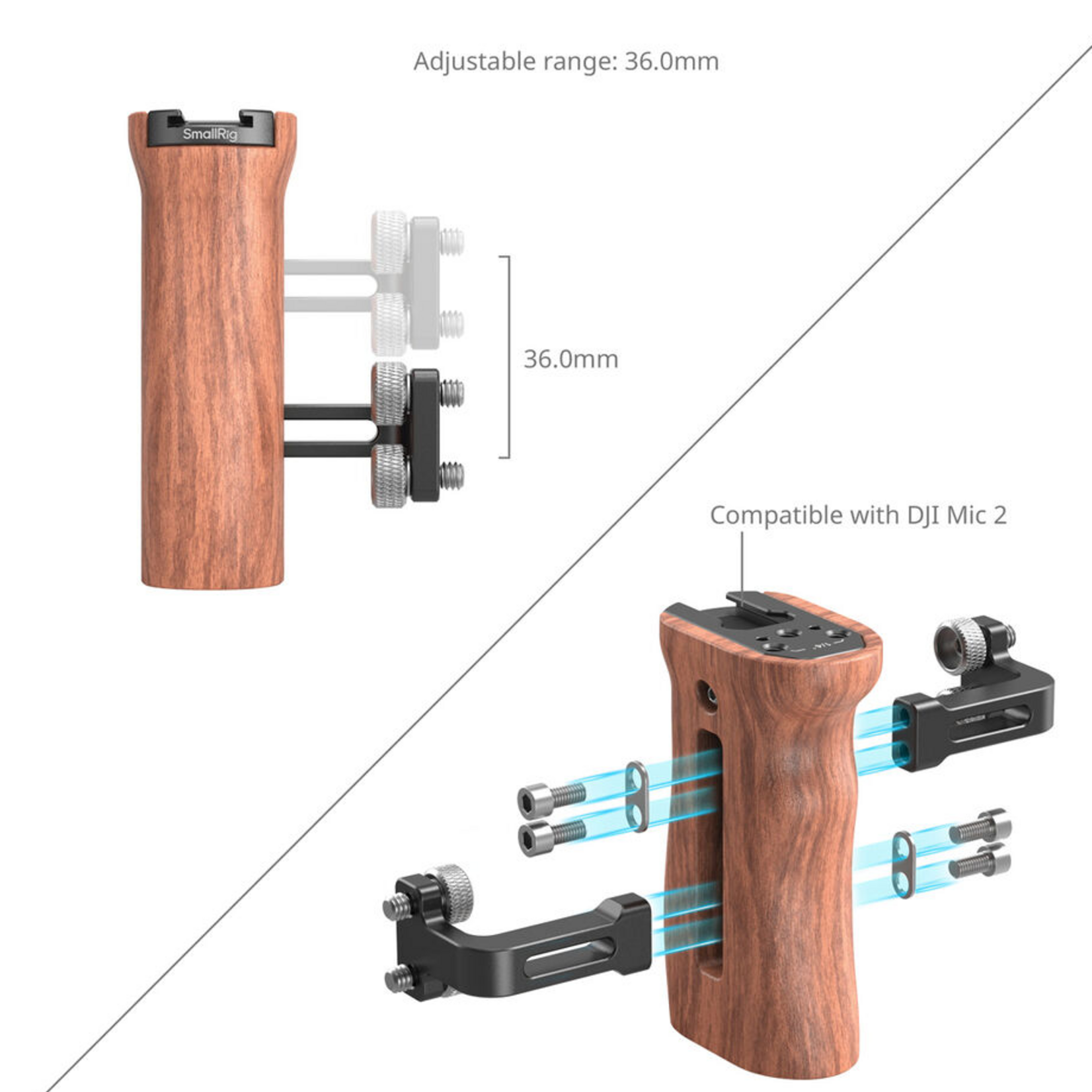 SmallRig SmallRig Wooden Side Handle with 1/4"-20 Screws