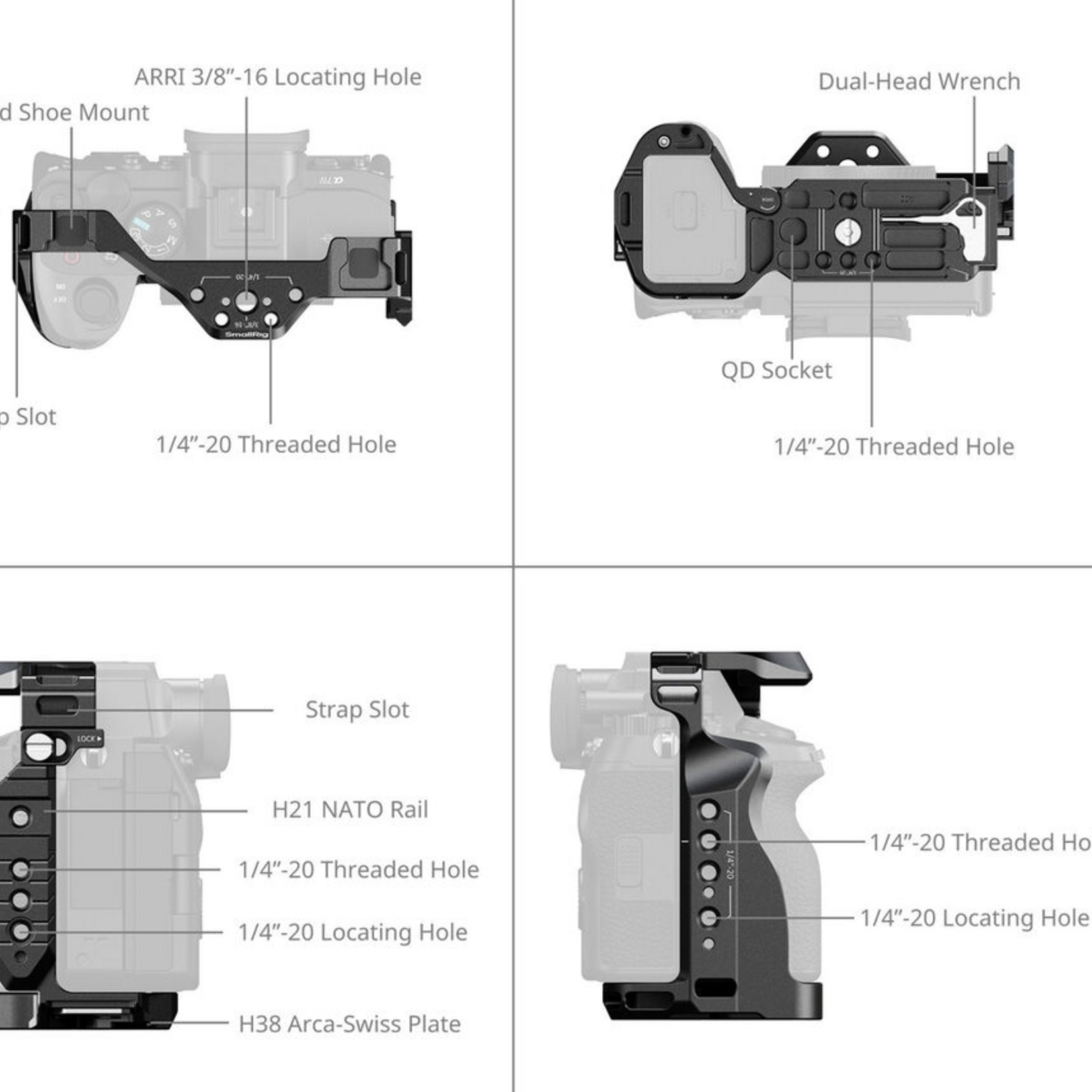SmallRig SmallRig Full Camera Cage for Select Sony Alpha Series Cameras A7 IV, A7rV, A7S III, A1, A7R IV