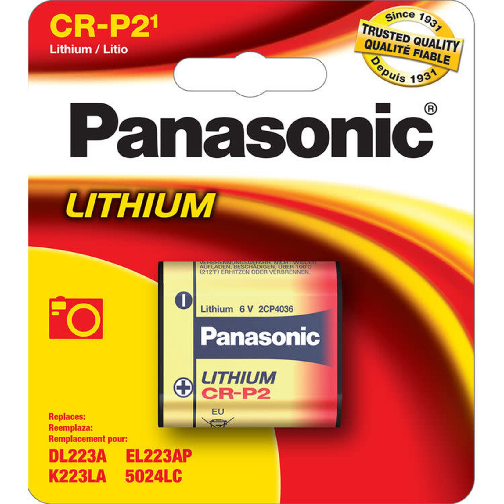 Panasonic Panasonic CR-P2 - 223 6-Volt Lithium Battery - 1 Pack