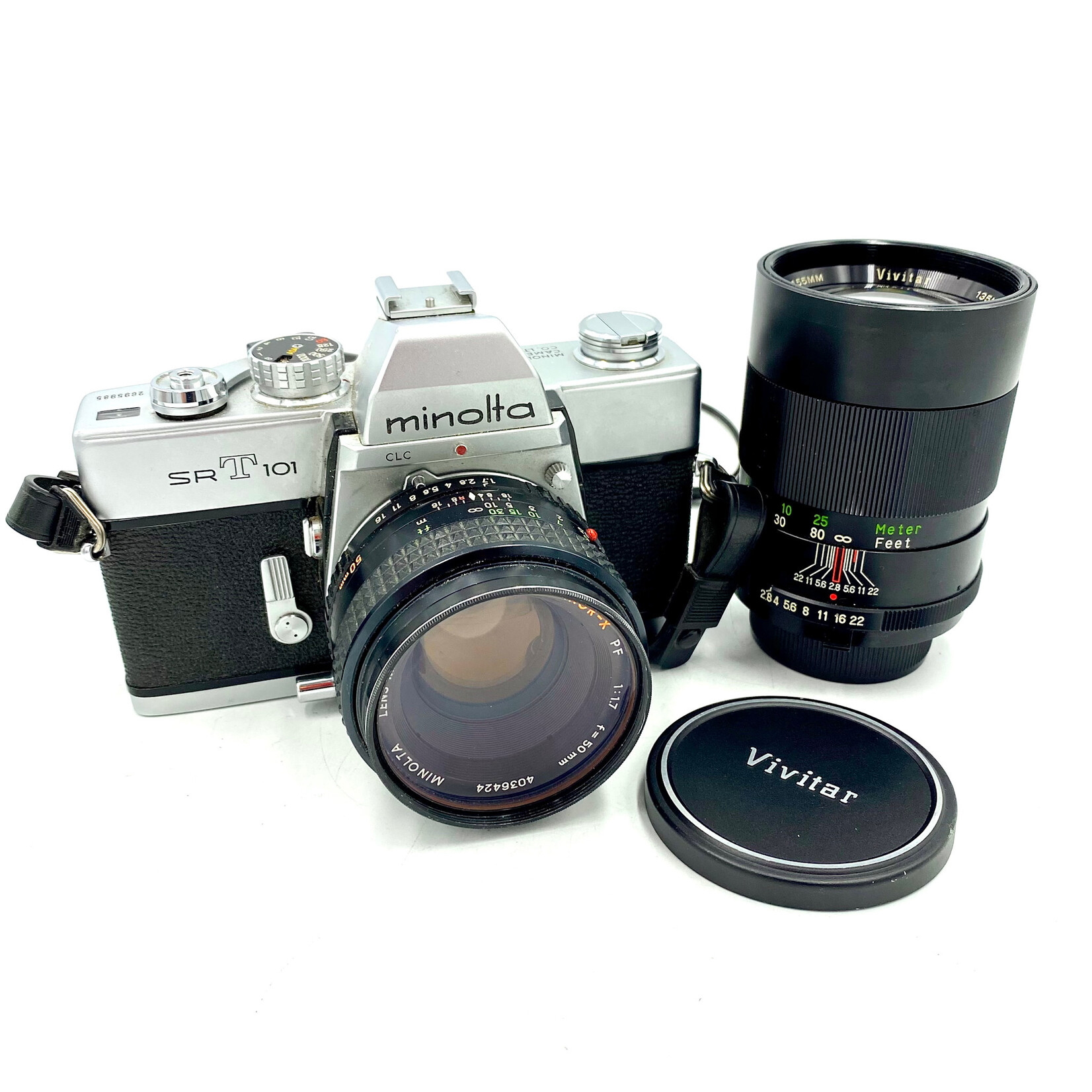 Minolta #1552 USED Minolta SRT101 w/ 50mm f1.7 & 135 f2.8