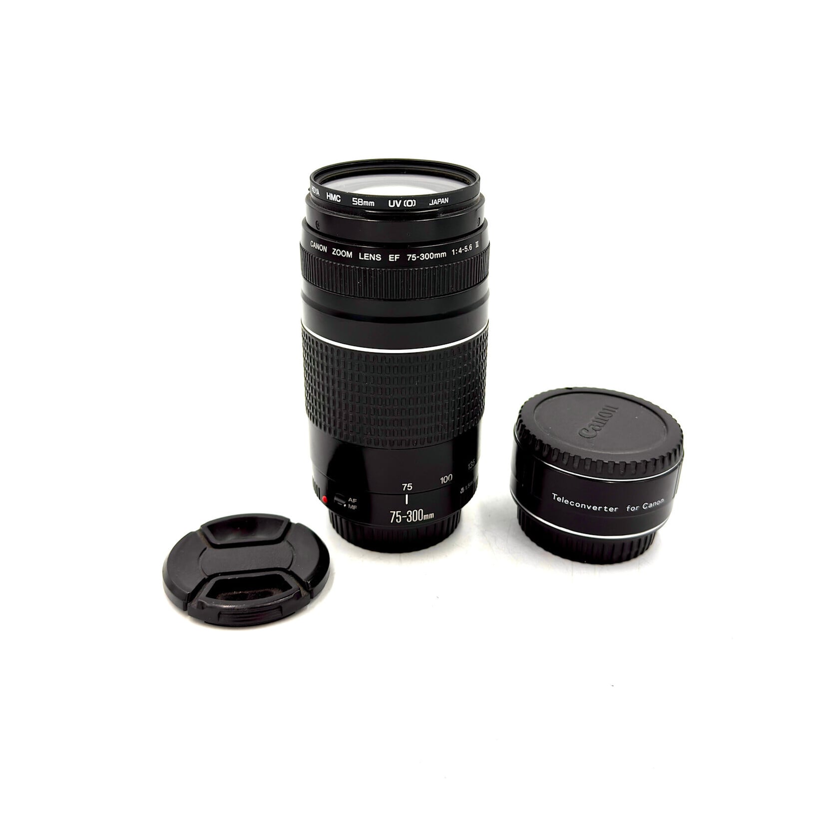 Canon #1564 USED EF 75-300 f/4-5.6 III w/ Quantaray 2x AF