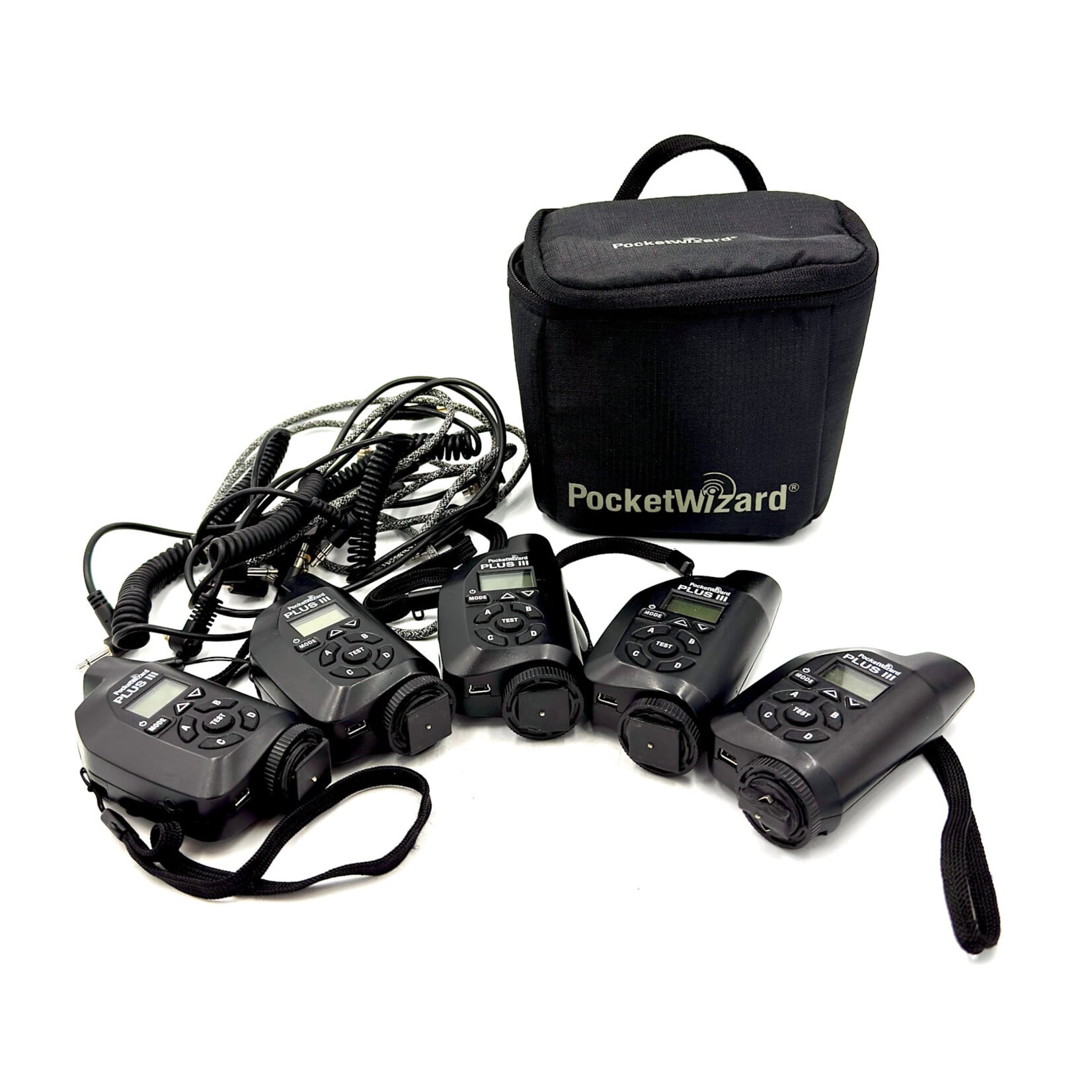 #1564 USED PocketWiZard Plus III 5 pack kit with cords