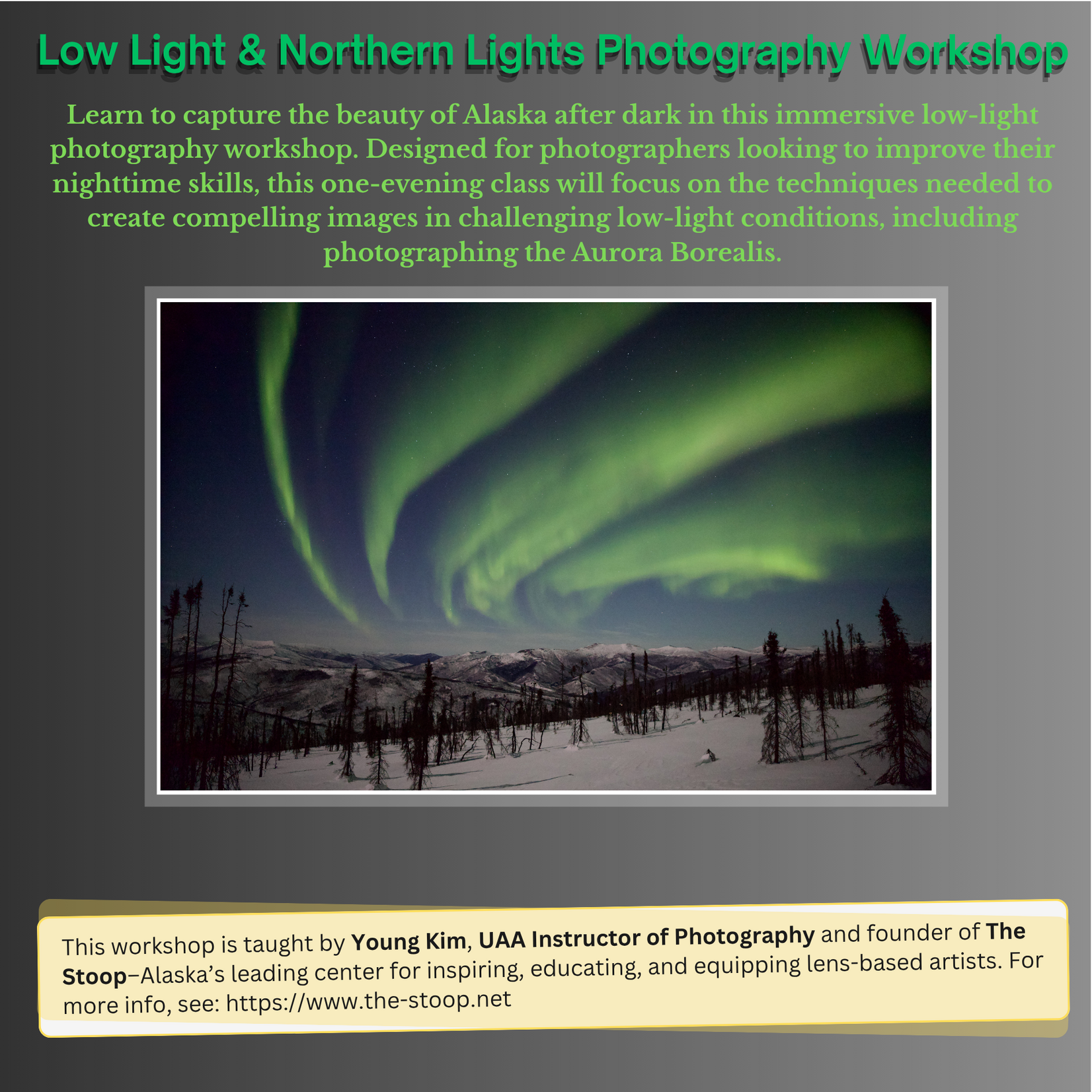 Low Light & Northern Lights Photography Workshop