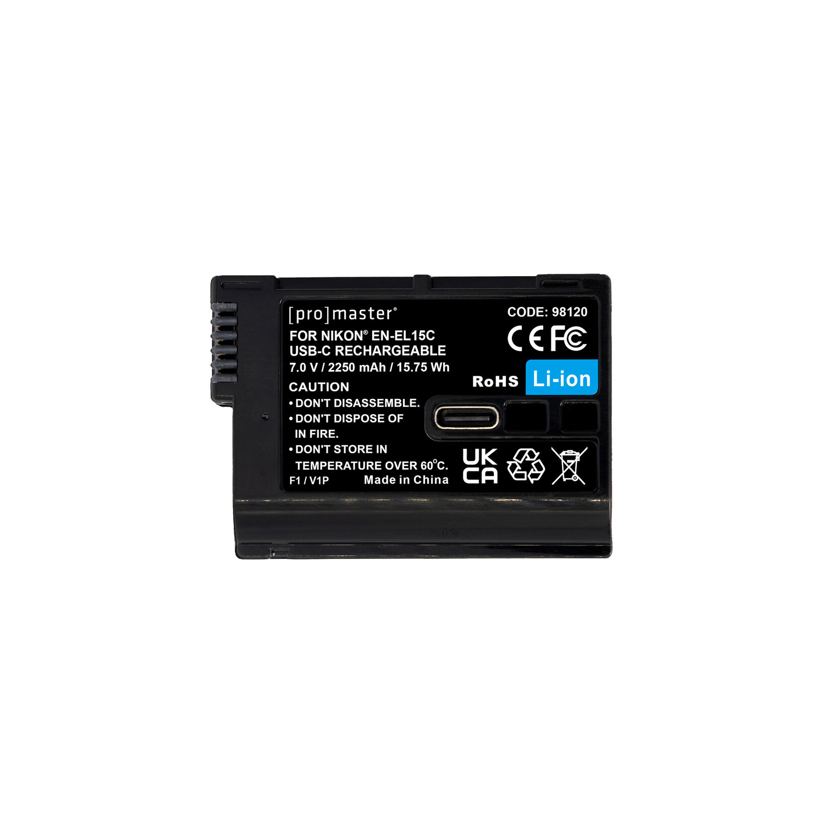 ProMaster ProMaster Li-ion Battery for Nikon EN-EL15c with USB-C Charging - works with Z8, Zf, & Z6III