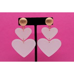 Golden Stella Acrylic Double Heart Earrings