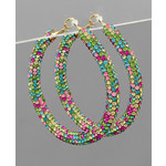 Golden Stella Crystal Pave Hoops 50mm