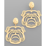 Bulldog Filigree Earrings-Gold