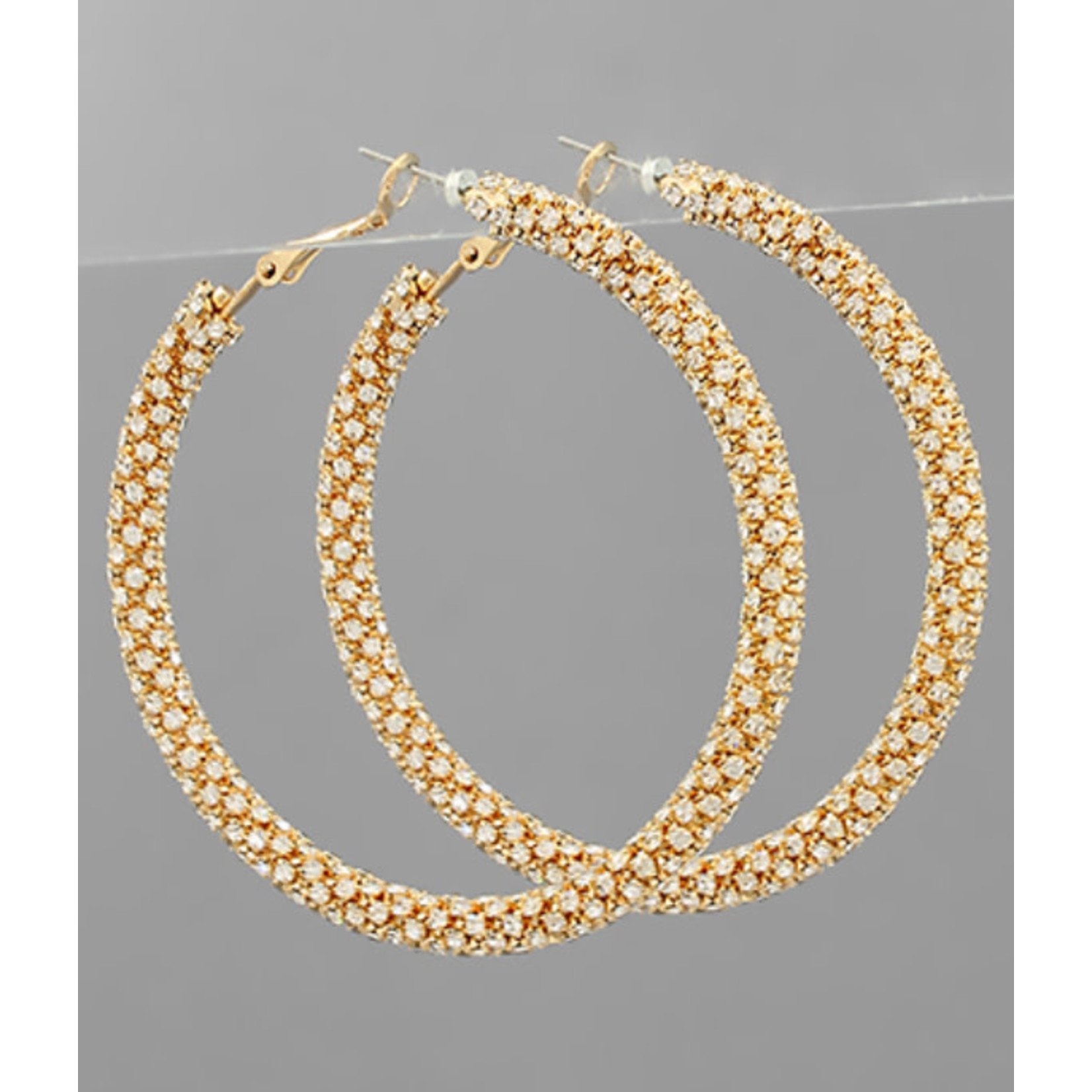 Crystal Pave Hoops/ Large/60mm