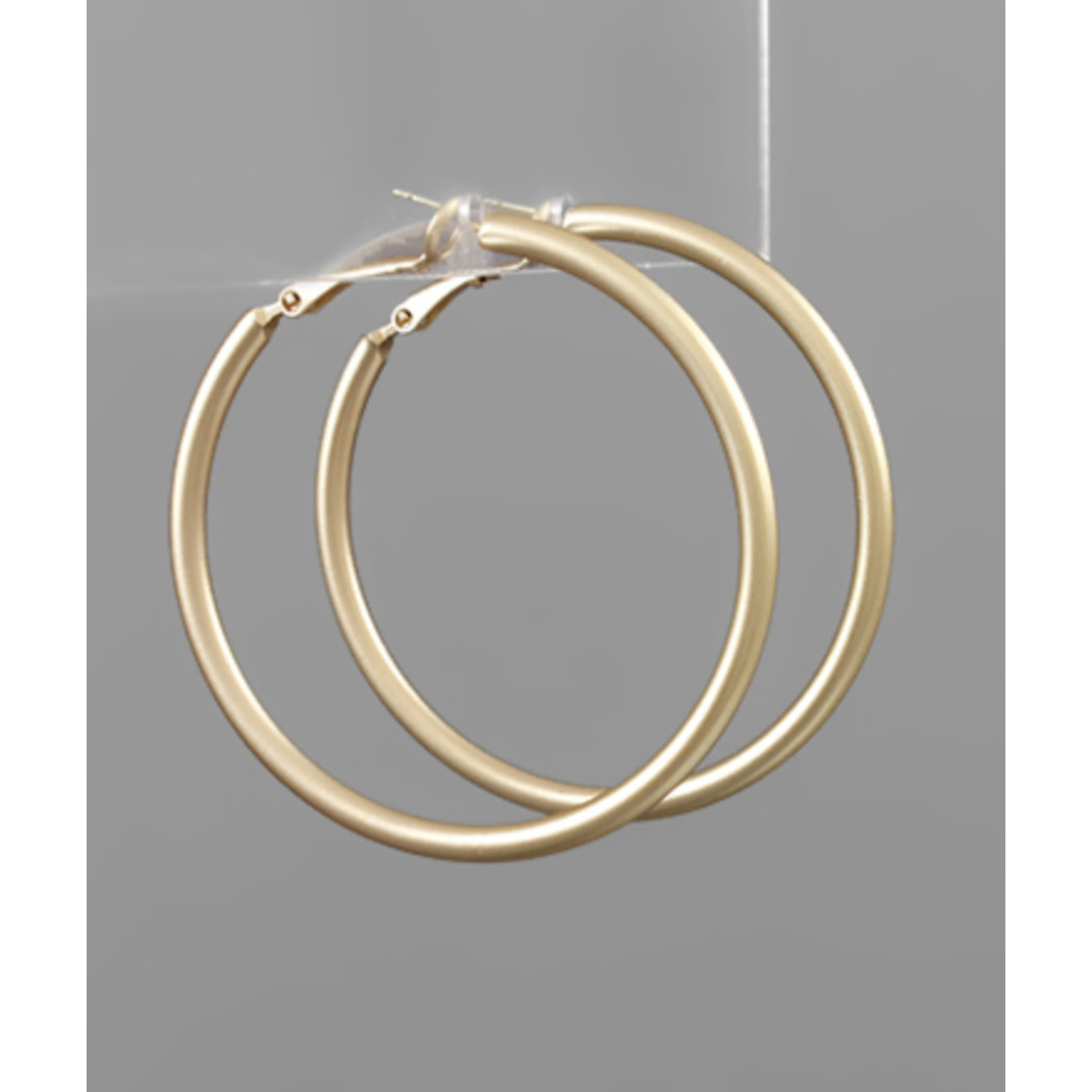 Matte Gold Thin Hoops-50mm