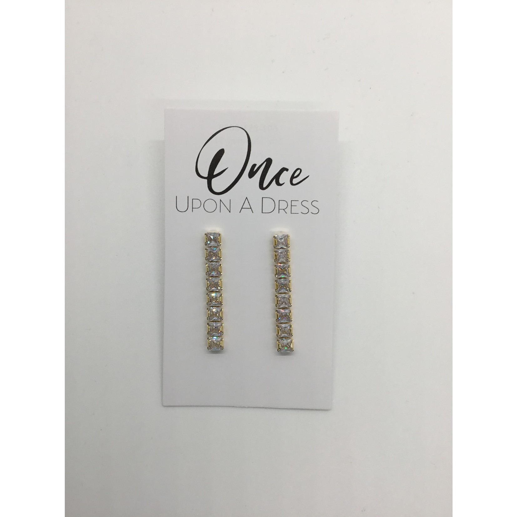 8 Stone CZ Bar Earrings