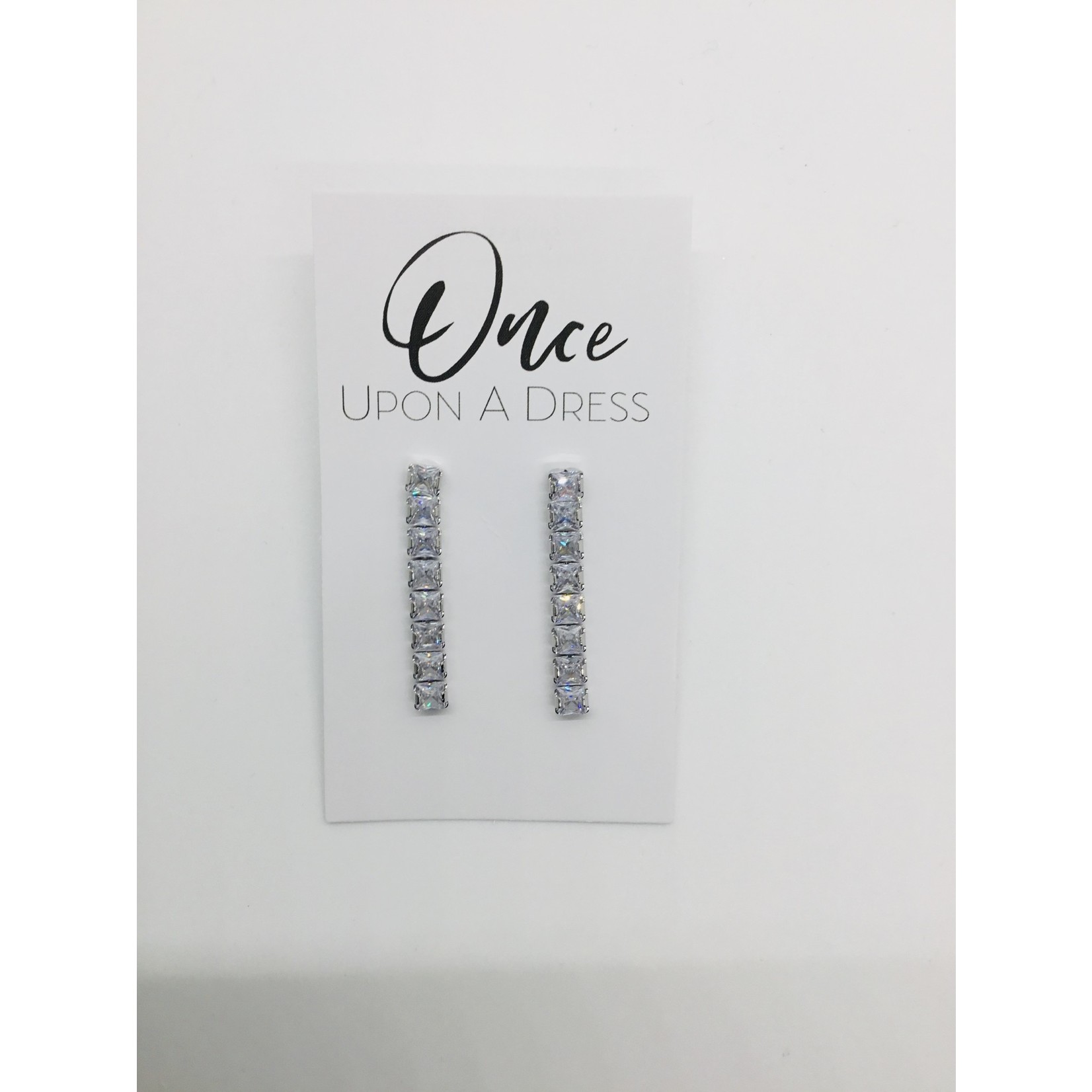 8 Stone CZ Bar Earrings