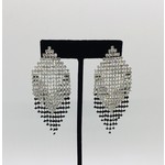 Crystal Triangle Tassel Earrings