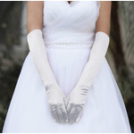 Golden Stella White Gloves-Above the Elbow