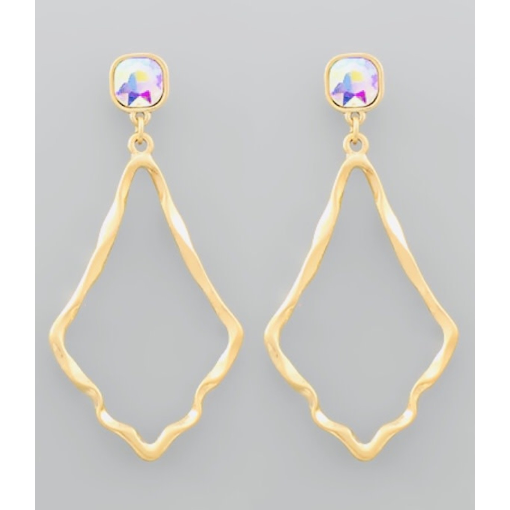 Gold AB Rhombus Earrings