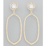 Rhinestone Hexagon Earrings