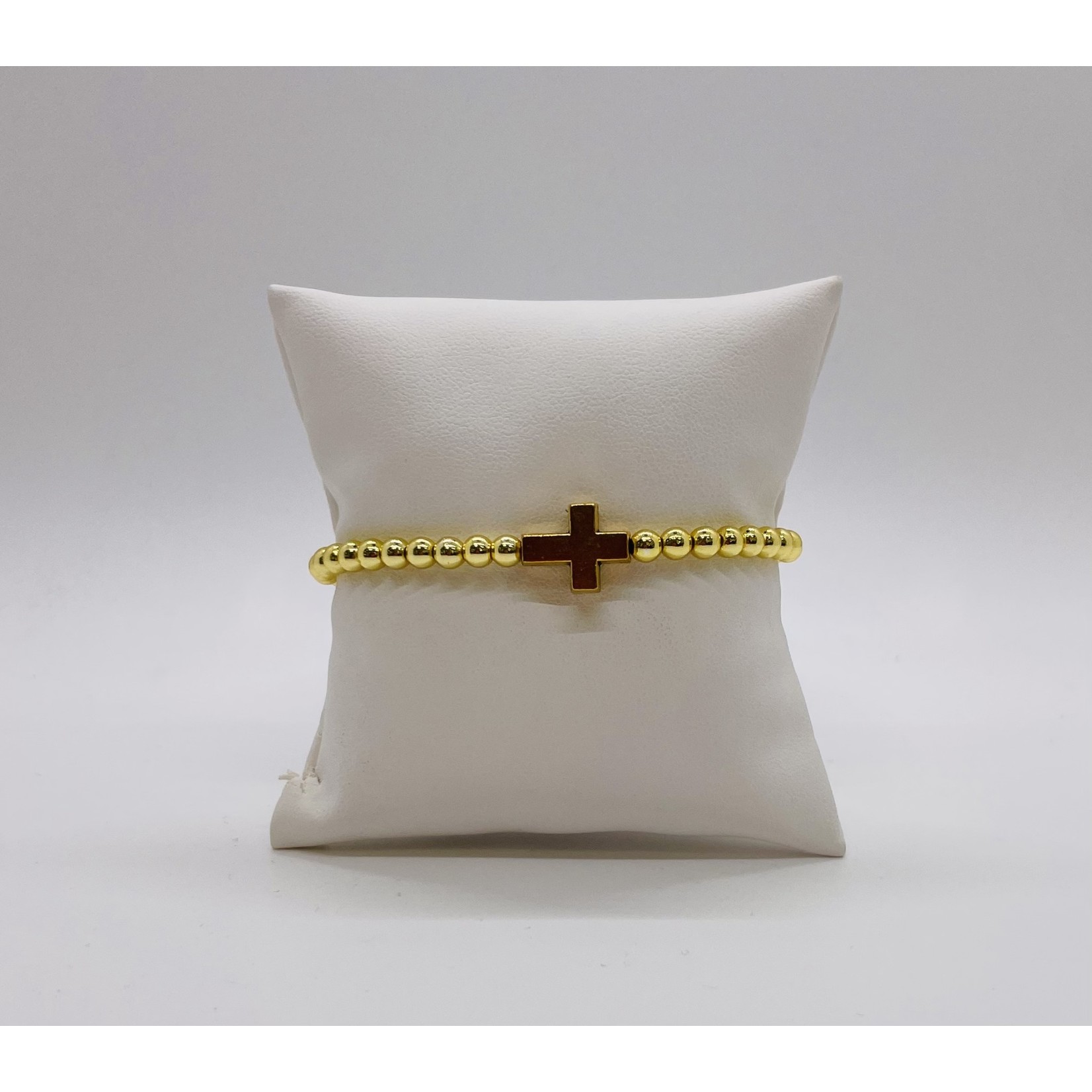 Gold Ball Cross Bracelet