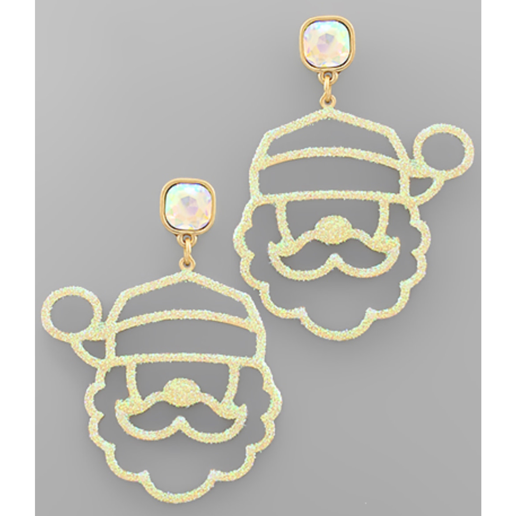 Glitter Santa Earrings