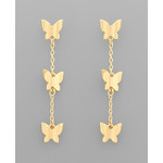 Butterfly Link Earrings Gold