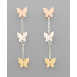 Butterfly Link Earrings Tricolor