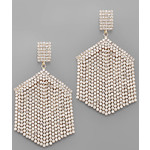 Hexagon CZ Fringe Earrings Gold