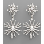 CZ Double Starburst Earrings