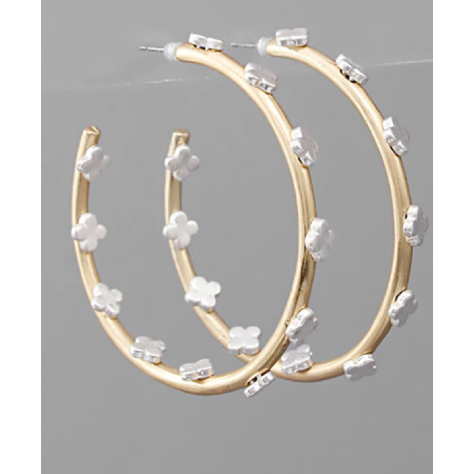 2 Tone Clover Hoops-Gold