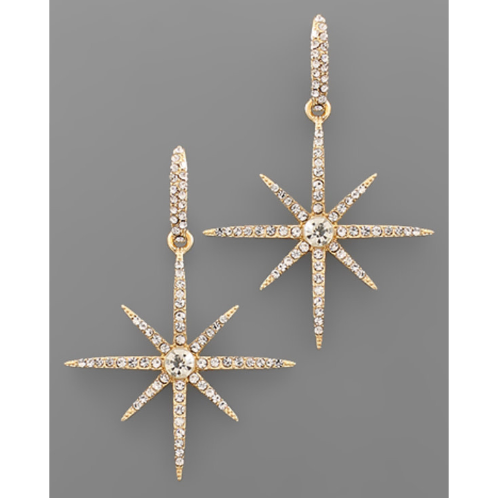 Golden Stella Crystal Starburst Earrings